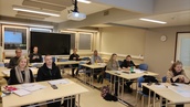 Kevään saaristolaivurikurssilaisten viimeinen kokoontuminen 10.2.2025 Kräkin talossa. Seuraava kokoontuminen olikin sitten jo monitoimijatalo Wintterissä.